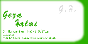 geza halmi business card